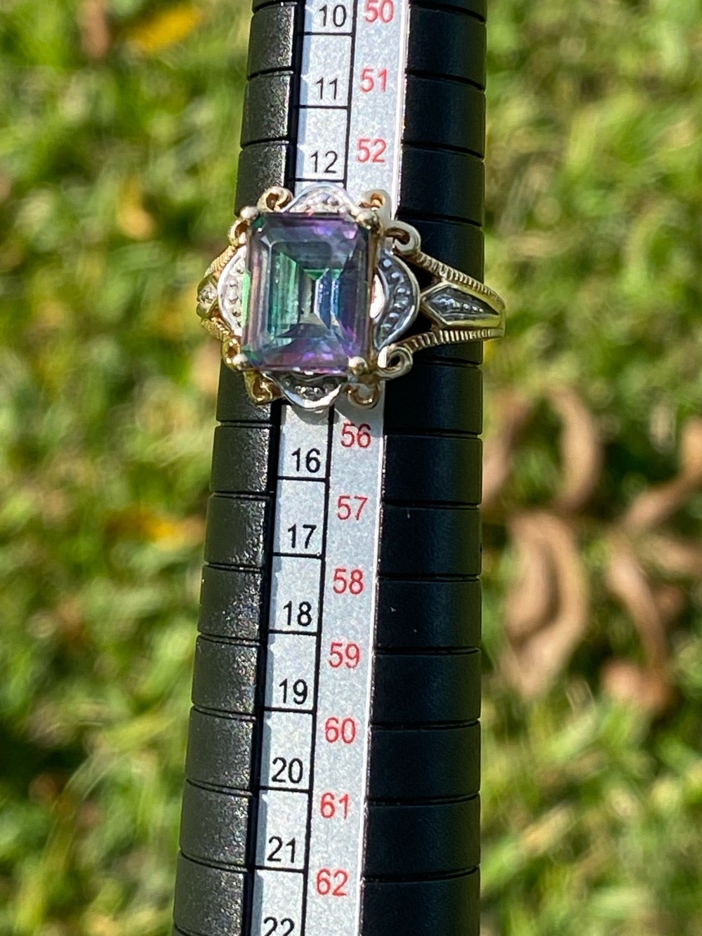 Vintage 10K Gold Mystic Topaz Cocktail Ring